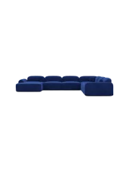 7-Sitzer Design Panorama-Sofa „Nabucca XXL“ mit Samtbezug Samtbezug Königsblau BLOOMINGLOFT Collection