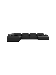 7-Sitzer Design Echtleder Panorama-Sofa „Nabucca XXL“ Echtleder Schwarz BLOOMINGLOFT Collection