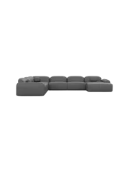 7-Sitzer Design Echtleder Panorama-Sofa „Nabucca XXL“ Echtleder Dark Grey BLOOMINGLOFT Collection