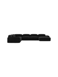 7-Sitzer Design Panorama-Sofa „Nabucca XXL“ mit Samtbezug Samtbezug Schwarz BLOOMINGLOFT Collection