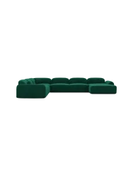 7-Sitzer Design Panorama-Sofa „Nabucca XXL“ mit Samtbezug Samtbezug Grün BLOOMINGLOFT Collection