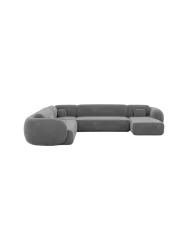 7-Sitzer Design Panorama-Sofa „Nebula XXL“ mit Samtbezug Samtbezug Dunkelgrau BLOOMINGLOFT Collection