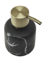 Handgefertigter, luxuriöser Seifenspender „Nero Lux“ 220 ml aus Marmor, Black Aquanova