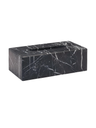 Handgefertigte, luxuriöse Kosmetiktuchbox „Nero Lux“ aus Marmor, Black Aquanova
