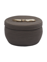 Design Aufbewahrungskorb „Otis“ mit Deckel, Graubraun Aquanova