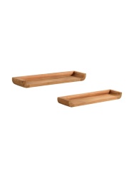 Wandregal Set „Shanel“ mit Rahmen aus massivem Teakholz mit natürlichem Finish Kave Home