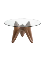 Runder Design Esstisch „Extraordinary“ Esche Transparent, Nussbaum Ø 150 cm Angel Cerdá