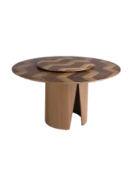 ANGEL CERDA - Esstisch runde Walnuss, One Size