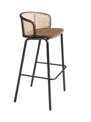 ANGEL CERDA - Hocker aus Rattan undem Samt, One Size