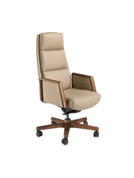 ANGEL CERDA - Drehstuhl aus Kunstleder, Braun Medium, One Size