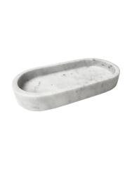 Edles, ovales Marmortablett „Ado“, Weiss Adorist.