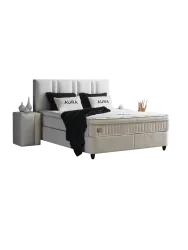 Premium Boxspringbett „Aura“ inkl. Matratze & Topper Beige  140 x 200 cm ABC Bedding