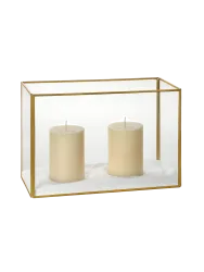 Grosses Terrarium aus Glas & Goldmessing Transparent, Gold Andrea House