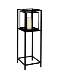 Grosses Stand Windlicht „Faos“ Schwarz, Transparent Andrea House