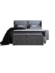 Premium Boxspringbett „Babylon“ inkl. Matratze & Topper Grau 160 x 200 cm ABC Bedding