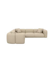 5-Sitzer Design Echtleder Ecksofa „Bellinzona“ Echtleder Beige BLOOMINGLOFT Collection