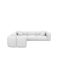 5-Sitzer Design Echtleder Ecksofa „Bellinzona“ Echtleder White BLOOMINGLOFT Collection