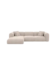 4-Sitzer Design Ecksofa „Bellinzona“ mit Strukturstoff-Bezug Strukturstoff Beige BLOOMINGLOFT Collection