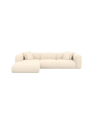 4-Sitzer Design Ecksofa „Bellinzona“ mit Strukturstoff-Bezug Strukturstoff Cream BLOOMINGLOFT Collection