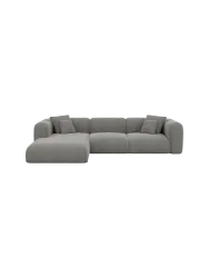 4-Sitzer Design Ecksofa „Bellinzona“ mit Strukturstoff-Bezug Strukturstoff Grau BLOOMINGLOFT Collection