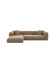 4-Sitzer Design Ecksofa „Bellinzona“ mit Samtbezug Samtbezug Braun BLOOMINGLOFT Collection