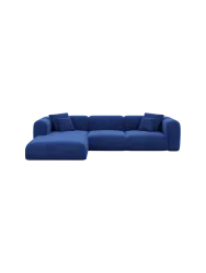 4-Sitzer Design Ecksofa „Bellinzona“ mit Samtbezug Samtbezug Königsblau BLOOMINGLOFT Collection