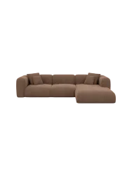 4-Sitzer Design Ecksofa „Bellinzona“ mit Strukturstoff-Bezug Strukturstoff Braun BLOOMINGLOFT Collection
