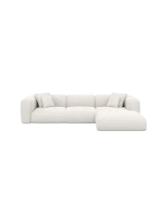 4-Sitzer Design Ecksofa „Bellinzona“ mit Strukturstoff-Bezug Strukturstoff Weiss BLOOMINGLOFT Collection