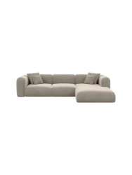 4-Sitzer Design Ecksofa „Bellinzona“ mit Samtbezug Samtbezug Beige dunkel BLOOMINGLOFT Collection