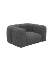 Design Loungesessel „Bellinzona“ mit Bouclé-Bezug Bouclé Graphit BLOOMINGLOFT Collection