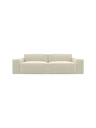2-Sitzer Design Sofa „Beluga“, Cordsamt Cordsamt Beige hell BLOOMINGLOFT Collection
