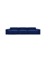 4-Sitzer Design Sofa „Beluga“ mit Samtbezug Samtbezug Königsblau BLOOMINGLOFT Collection