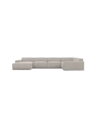 6-Sitzer Design Panorama-Sofa „Beluga XL“ mit Bouclé-Bezug Bouclé Toffee BLOOMINGLOFT Collection