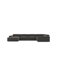 6-Sitzer Design Panorama-Sofa „Beluga XL“, Cordsamt Cordsamt Dunkelgrau BLOOMINGLOFT Collection