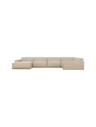 6-Sitzer Design Echtleder Panorama-Sofa „Beluga XL“ Echtleder Beige BLOOMINGLOFT Collection