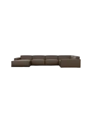 6-Sitzer Design Echtleder Panorama-Sofa „Beluga XL“ Echtleder Dark Brown BLOOMINGLOFT Collection