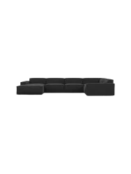 6-Sitzer Design Panorama-Sofa „Beluga XL“ mit Strukturstoff-Bezug Strukturstoff Schwarz BLOOMINGLOFT Collection