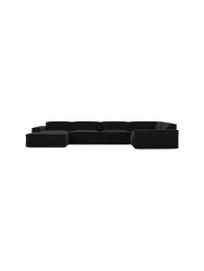 6-Sitzer Design Panorama-Sofa „Beluga XL“ mit Samtbezug Samtbezug Schwarz BLOOMINGLOFT Collection