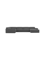 6-Sitzer Design Panorama-Sofa „Beluga XL“ mit Bouclé-Bezug Bouclé Graphit BLOOMINGLOFT Collection