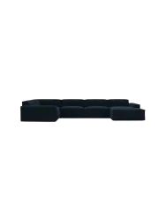 6-Sitzer Design Panorama-Sofa „Beluga XL“, Cordsamt Cordsamt Dunkelblau BLOOMINGLOFT Collection