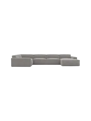 6-Sitzer Design Panorama-Sofa „Beluga XL“, Cordsamt Cordsamt Hellgrau BLOOMINGLOFT Collection