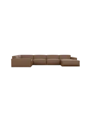 6-Sitzer Design Echtleder Panorama-Sofa „Beluga XL“ Echtleder Choco Brown BLOOMINGLOFT Collection