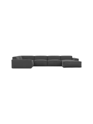 6-Sitzer Design Panorama-Sofa „Beluga XL“ mit Strukturstoff-Bezug Strukturstoff Anthrazit BLOOMINGLOFT Collection