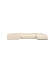 6-Sitzer Design Panorama-Sofa „Beluga XL“ mit Strukturstoff-Bezug Strukturstoff Cream BLOOMINGLOFT Collection