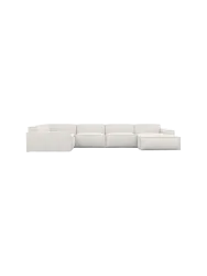 6-Sitzer Design Panorama-Sofa „Beluga XL“ mit Strukturstoff-Bezug Strukturstoff Weiss BLOOMINGLOFT Collection