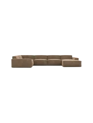 6-Sitzer Design Panorama-Sofa „Beluga XL“ mit Samtbezug Samtbezug Braun BLOOMINGLOFT Collection