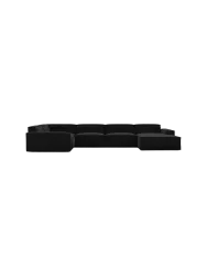 6-Sitzer Design Panorama-Sofa „Beluga XL“ mit Samtbezug Samtbezug Schwarz BLOOMINGLOFT Collection