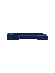 6-Sitzer Design Panorama-Sofa „Beluga XL“ mit Samtbezug Samtbezug Königsblau BLOOMINGLOFT Collection