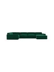 6-Sitzer Design Panorama-Sofa „Beluga XL“ mit Samtbezug Samtbezug Grün BLOOMINGLOFT Collection