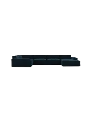 6-Sitzer Design Panorama-Sofa „Beluga XL“ mit Samtbezug Samtbezug Petrol dunkel BLOOMINGLOFT Collection